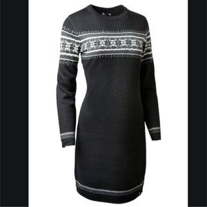 Neve Black Fair Isle  Long Sleeve Sweater Dress Size Medium